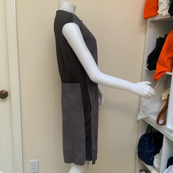 FABIANA FILIPPI Gray/Taupe Suede Sleeveless Dress - Picture 4 of 13